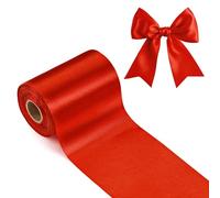 G2PLUS Red Satin Ribbons 10cm: Extra Wide Gift Wrapping Ribbon for Christmas Door Decoration, Wedding, Party, Home Decoration, 20M