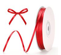 G2PLUS Red Satin Ribbons: 3mm x 100Yards Narrow Gift Wrapping Ribbon for Wrapping Presents, Making Cards, Craft Projects,Christmas Decorations