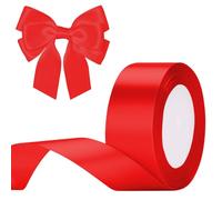 G2PLUS Red Satin Ribbons 40mm: Wide Fabric Ribbons 22m for Gift Wrapping & Crafting, Wedding Party Decoration