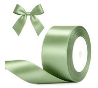 G2PLUS Sage Green Stain Ribbons, 40mm Gift Wrap Ribbon- 22M Ribbons for Gift Wrapping, Wide Fabric Ribbon for Cake, Crafting, Wedding Party Decoration