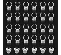 G2PLUS White Eyelash Glue Holder 100PCS Disposable Plastic Glue Ring M Nail Art Polish Holders Tattoo Individual False Eyelash Extension Adhesive Pigment Holders Beauty Tool