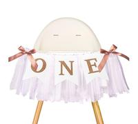 G2PLUS White ONE Highchair Banner: 1st Birthday High Chair Banner, for Baby 1st Birthday Party, Photo Props