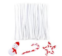 G2PLUS White Pipe Cleaners for Craft, 200PCS Long Chenille Stem for DIY, 30cm Crafting Pipe Cleaners for Christmas Tree Project Decoration