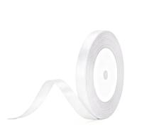 G2PLUS White Satin Ribbons 10mm: 22m Decorative Gift Wrapping Ribbon for Valentine's Day, Crafting, Wedding Party Decoration