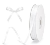 G2PLUS White Satin Ribbons: 3mm x 100Yards Narrow Gift Wrapping Ribbon for Wrapping Presents, Making Cards, Craft Projects,Christmas Decorations