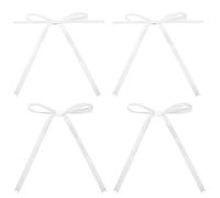 G2PLUS White Wired Satin Ribbon Bows, 30PCS Self Adhesive Gift Wrapping Bows, 13x18CM Ribbon Bows for DIY Crafts, Balloons, Treat Bags, Gift Wrapping