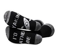 G2TUP 2 Pairs I’d Rather Be Yakin’ Socks Kayaker Kayaking Gift Kayak Lover Socks River and Lake Lover Socks, I’d Rather Be Yakin’, One Size