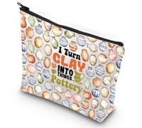 G2TUP Artist Pottery Cosmetic Makeup Bag Ceramic Artist Gifts I Turn Clay Into Things Pottery Zipper Pouch Bag Pottery Merchandsie, Turn Clay New MG