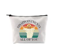 G2TUP Christian Humor Gift Disappointments All Of You Makeup Bag Jesus Meme Cosmetic Bag Faith-Friendly Memes Gift, D- All Of You MB