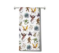 G2TUP Cryptozoology Kitchen Towels Cryptid Monster Hand Towels Cryptid Lover Gift Mothman Hand Towel (ManyAminal kt)