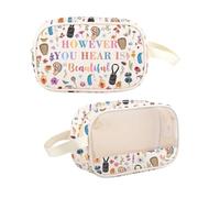 G2TUP Deaf Awareness Gift ASL Sign Language Clear Makeup Bag Deaf Community Travel Toiletry Bag Hearing Aids Gift, ASL Sign Language TM