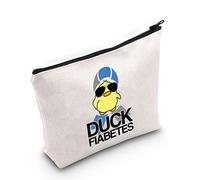 G2TUP Diabetes Awareness Gift Duck Fiabetes Makeup Bag Diabetic Type 1 2 Diabetes Insulin Cosmetic Bag Diabetic Support Gift Diabetic Supply Bag with Zipper, Duck Fiabetes White Bag