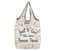 G2TUP Fennec Fox Lover Gift Who Loves Fennec Foxes Folding Reusable Grocery Bag Fennec Foxes Design Shopping Bag Wild Animal Lover Gift