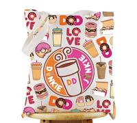 G2TUP Funny Coffee Donut Tote Bag Donut Addict Gift Donut Theme Shoulder Bag Sweetie Donuts Baking Merch (Donut Coffee TG)