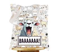 G2TUP Funny Lambs Canvas Tote Bag Lamb Sheep Lovers Gift Sheep BAAAAAAA Shoulder Bag Lambs Farm Animals Merch, Baaaa Tg