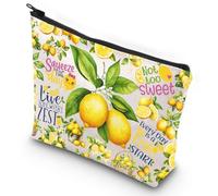 G2TUP Funny Lemon Cosmetic Makeup Bag Lemons Lover Gift Not Too Sweet Lemon Zipper Pouch Bag Fruit Lover Gift, Not Too Sweet