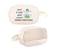 G2TUP Funny Ranch Dressing Gift Who Loves Ranch Dressing Makeup Bag Salad Saucey Lover Cosmetic Bag Funny Foodie Gift, Ranch Dressing TM