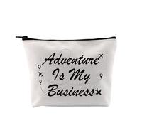 G2TUP Future Travel Agent Gift Adventure Is My Business Makeup Bag Travel Agent Appreciation Cosmetic Bag Planning Vacation Gift, Adventure Is My Business MB