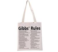 G2TUP Gibbs' Rules Naval Crime TV Show Inspired Tote Bag, Unisex Adults, L, Canvas, Cotton, Polyester Lining, All Seasons, TV Show Fans, Crime Drama Enthusiasts, Gift Shoppers, Female
