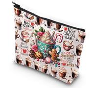 G2TUP Hot Cocoa Themed Cosmetic Makeup Bag Coffee Lovers Gift Hot Chocolate Is Like A Hug From The Inside Zipper Pouch Bag Chocolate Drinks Merch, Hot Chocolate Is Like
