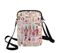 G2TUP Human Body Systems Crossbody Bag Human Anatomy Gift Skeletal Muscular Circulatory Nervous Digestive Shoulder Bag, Skeletal Cb, Crossbody Bag