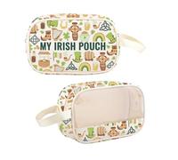 G2TUP Ireland Lover Gift My Irish Pouch Clear Makeup Bag Irish Culture Travel Toiletry Bag Ireland Tourism Merch, My Irish Pouch TM