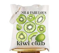 G2TUP Kiwi Fruit Canvas Tote Bag Kiwi Lover Gift Fresh & Fabulous Kiwi Club Shoulder Bag Fruit Themed Merch (Kiwi Club TG)