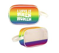 G2TUP LGBTQIA+ Supporter Gift I Love It When Women Clear Makeup Bag Gay Rights Travel Toiletry Bag Pride Month Gift (I Love It When Women TM)