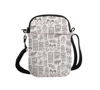 G2TUP Medical Pride Gift Ultrasound Doodles Crossbody Bag Sonogram Travel Bag Healthcare Heroes Gifts, Ultrasound Doodles S