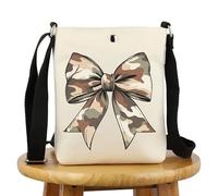 G2TUP Military Chic Gift Coquette Bow Army Wife/G-irlfriend/Mom Crossbody Bag Patriotic Pearls Travel Bag Army Green Gifts, Coquette Bow Army X