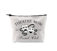 G2TUP Musical Theatre Gift Theatre Mom Makeup Bag Drama Queen Essentials Cosmetic Bag Social Club Gift, Theatre Mom MB