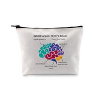 G2TUP Nail Technician Gift Inside A Nail Tech’s Brain Makeup Bag Nail Artist Cosmetic Bag Manicurist Thank You Gift, A Nail Tech’s Brain MB