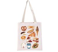 G2TUP New York Lover Gift New York Food Tote Bag Foodie Handbag New York Vacation Trip Gifts Street Eats Gift (New York Food TB)