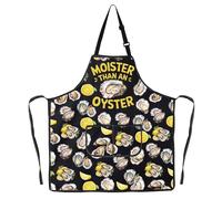 G2TUP Oyster Kitchen Apron Oyster Cooking Apron Oysters Lover Gift Oysters Seafood Gifts Moister Than An Oyster Apron (Moister Than ap)