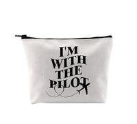 G2TUP Pilot Girlfriend Gift Dibs On The Pilot Makeup Bag Pilot Wife Cosmetic Bag I Love My Pilot Gift, I’m with the pilot MB