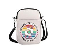G2TUP Roller Skating Lover Gift Roller Derby Words Crossbody Bag Roller Skater Travel Bag Roller Skating Theme Gift, Roller Derby S