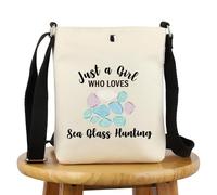 G2TUP Sea Glass Hunter Gift Bag for Beachcombers - Makeup & Cosmetic Bag with Zipper - Perfect for Sea Glass Lovers