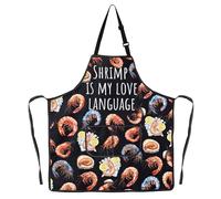G2TUP Shrimp Chef Apron Shrimps Lover Gifts Shrimps Foodie Kitchen Apron Shrimp Is My Love Language Gifts Seafood Gift (SHRIMP IS ap)