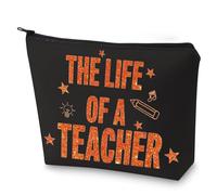 G2TUP Teacher Appreciation Makeup Bag Teachers Lover Gift The Life Of A Teacher Zipper Pouch Bag Teachers' Day Merch, Life Of Teacher MG, 无