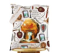 G2TUP The Lion Tote Bag Edmund & Lucy Fans Gift Courage Dear Heart Shoulder Bag Literary Bookish Merch, Courage Lion Tg