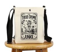 G2TUP True Crime Fan Gift True Crime Junkie Tarot Card Crossbody Bag Witchy Vibes Travel Bag Skeleton Tarot Card Lover Gift, True Crime Junkie X