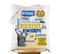 G2TUP Ukraine Tote Bag Ukraine Vacation Gift Love No War Peace Ukraine Shoulder Bag Ukraine Merch (I Stand With TG)