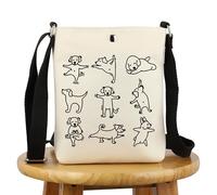 G2TUP Zen Pup Design Gift I'd Rather Be Meditation Dog Crossbody Bag Yoga Pet Travel Bag Dog Mom Gift Yoga Class Gift (Meditation Dog X)