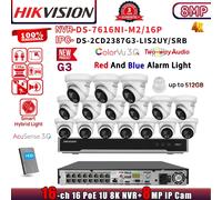 G3 HIKVISION 16POE 32MP 8K 16CH NVR AI ColorVu+IR Speaker 8MP IP CAMERA Systems