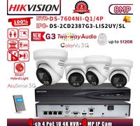 G3 Hikvision 4CH NVR DS-7604NI-Q1/4P POE DS-2CD2387G3-LIS2UY/SL 4K 8MP IP Camera