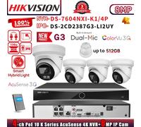 G3 HIKVISION 4CH NVR DS-7604NXI-K1/4P ColorVu3.0 4K IP Camera DS-2CD2387G3-LI2UY