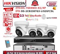 G3 Hikvision 4CH NVR DS-7604NXI-K1/4P POE DS-2CD2387G3-LIS2UY/SL 8MP IP Camera