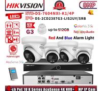 G3 HIKVISION 4POE 4CH NVR AI ColorVu+IR 3.0 MIC&Speaker 4K 8MP IP CAMERA Systems