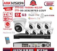 G3 HIKVISION 8CH NVR 8K DS-7608NI-M2/8P hybrid ColorVu 8MP Security Camera Kit