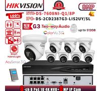 G3 Hikvision 8CH NVR DS-7608NI-Q1/8P POE DS-2CD2387G3-LIS2UY/SL 4K 8MP IP Camera